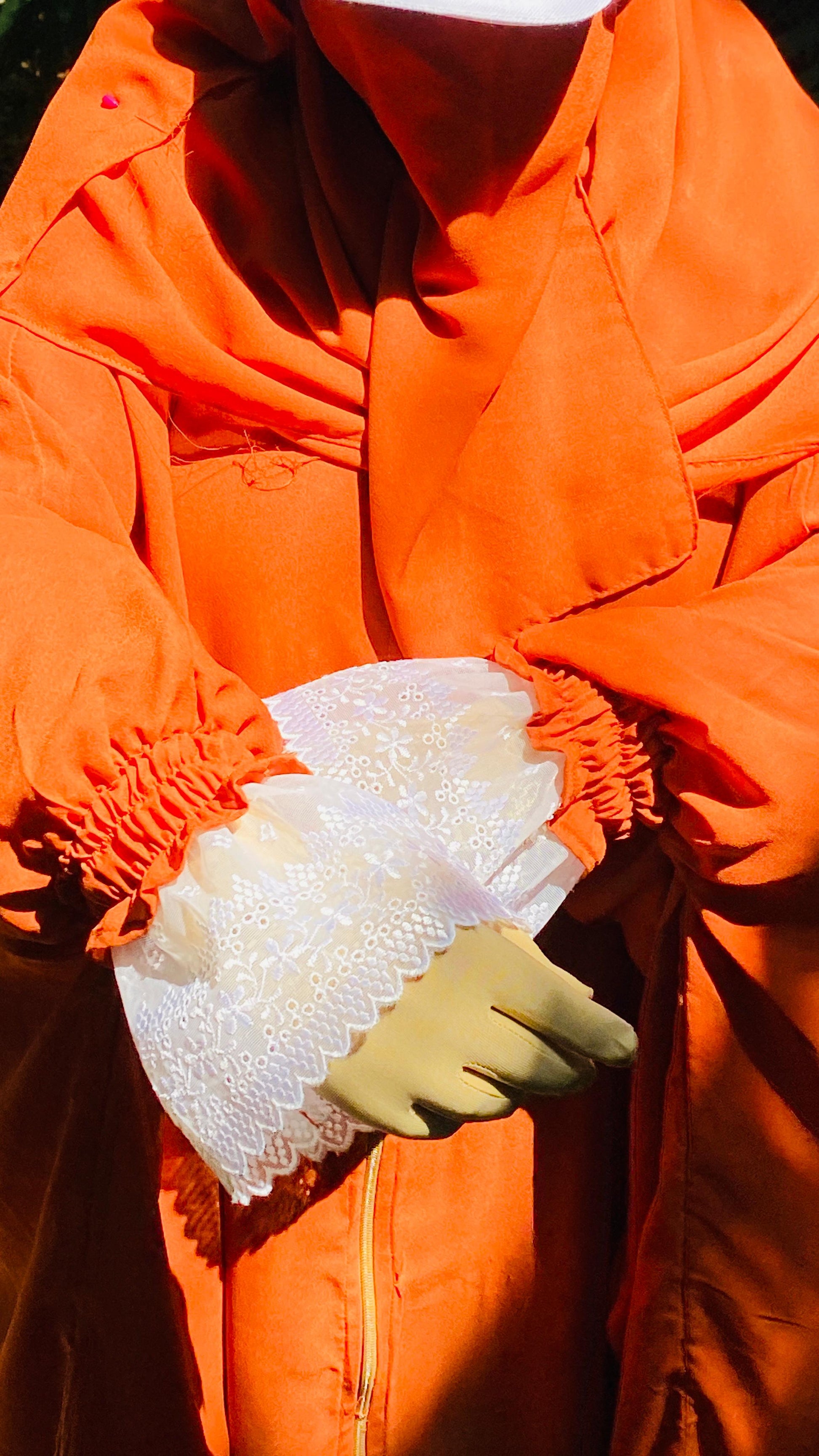 Fiery Orange Abaya design