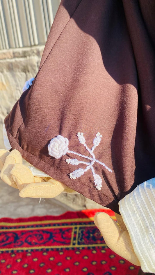 Mocha Fleur Abaya design hand embriodery