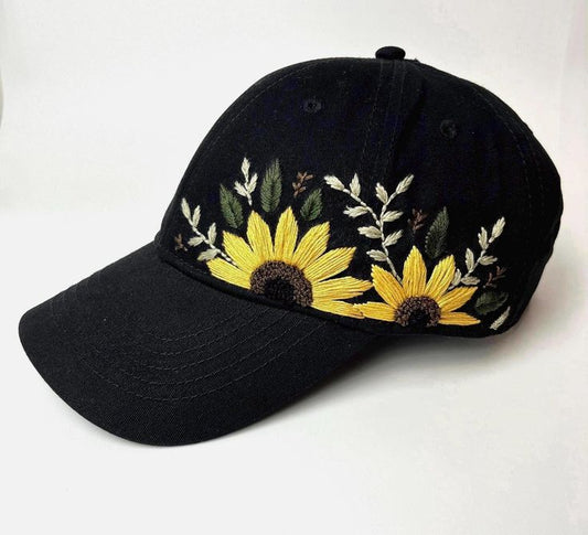 Sunflower embriodery cap