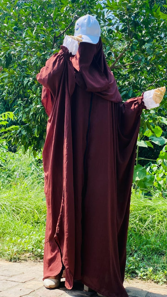 open front brown abaya design