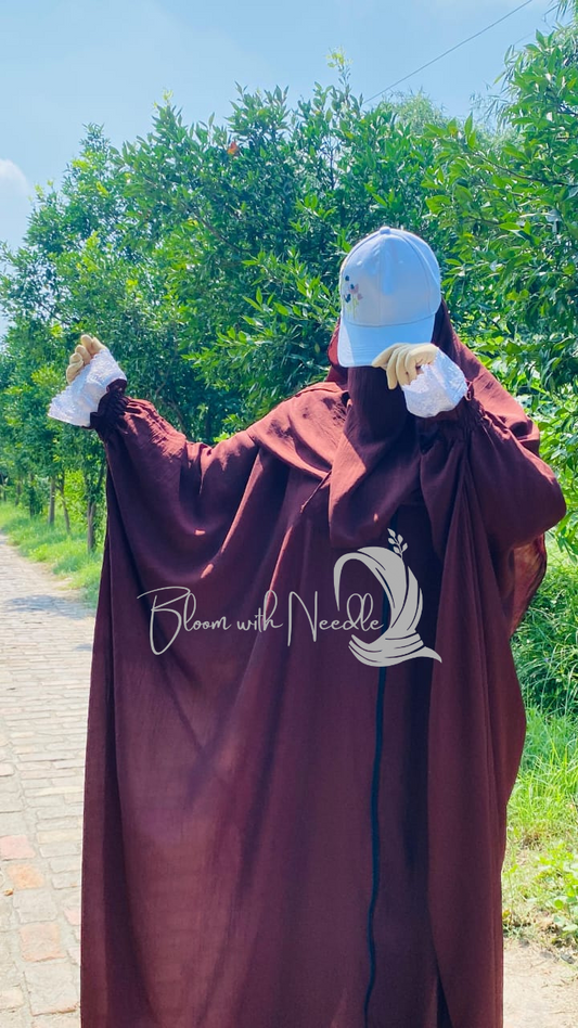 open front brown abaya design