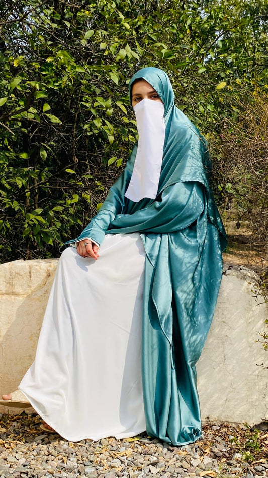 Silk double abaya design